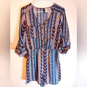 H&M Divided floral striped romper. Size 10